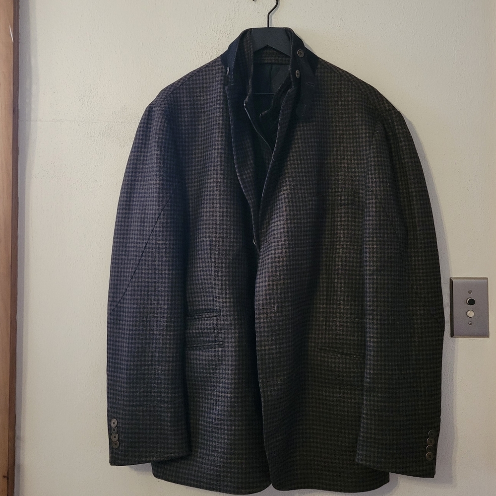Flynt Hybrid Sport Coat with Removeable Bib - Brown & Black Check